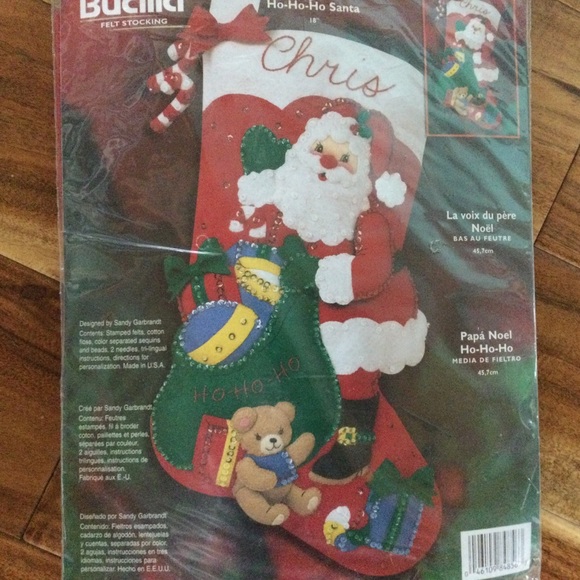 Bucilla Felt Stocking Kit Ho Ho Ho Santa - Picture 2 of 3